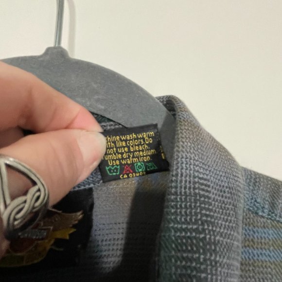 Harley-Davidson Blue Brown Plaid Button Down Shirt Size L - Picture 4 of 9